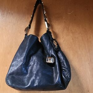 Betsey Johnson Black Hobo Bag with gold Accents
